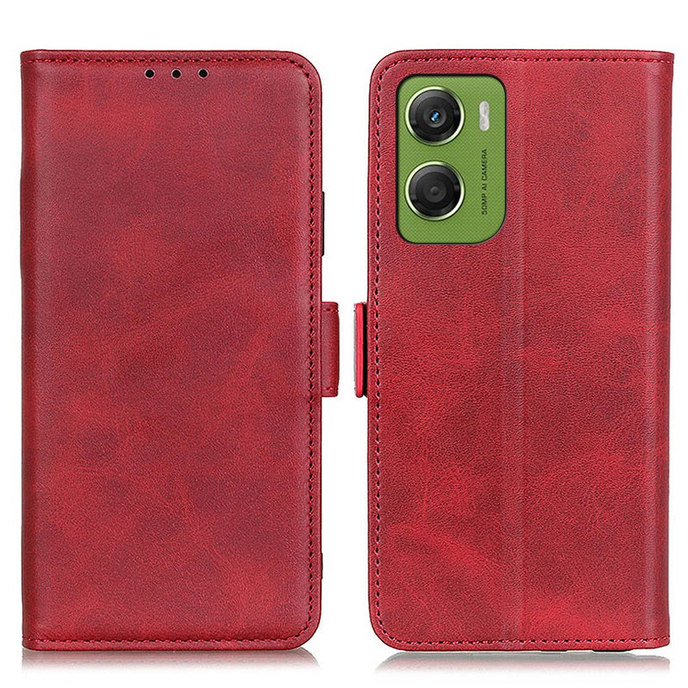For Motorola Moto G06 4G Case Stand Cowhide Texture PU Leather Phone Cover
