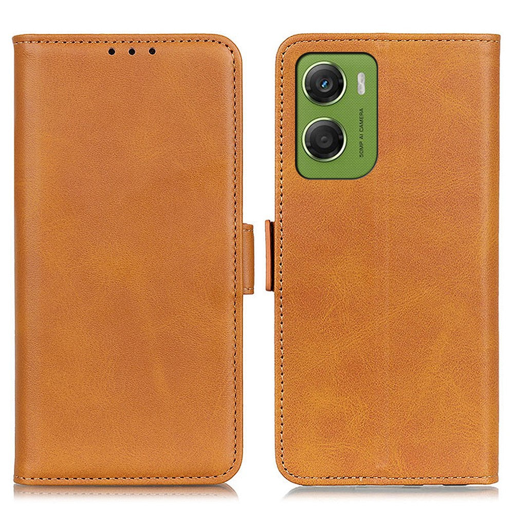 For Motorola Moto G06 4G Case Stand Cowhide Texture PU Leather Phone Cover