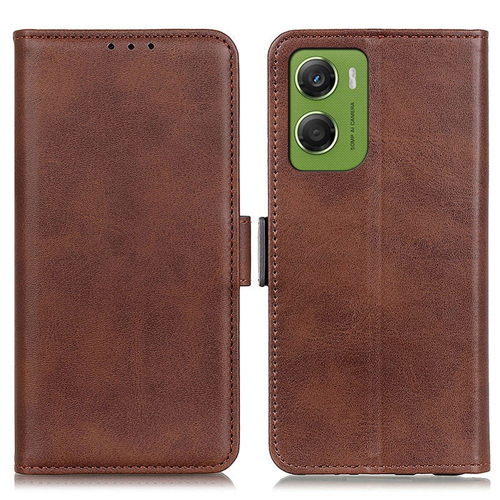 For Motorola Moto G06 4G Case Stand Cowhide Texture PU Leather Phone Cover
