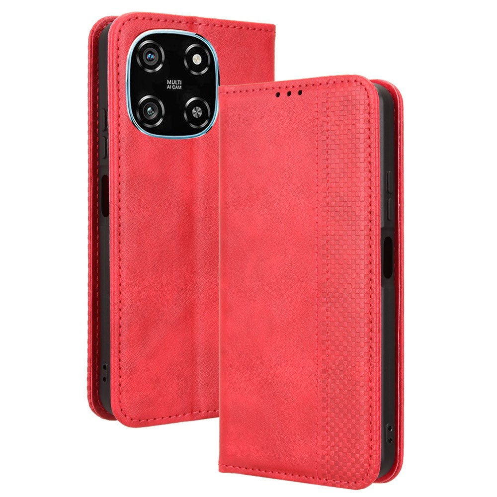 For Blackview Color 6 Leather Case Wallet Stand Retro Texture Phone Cover