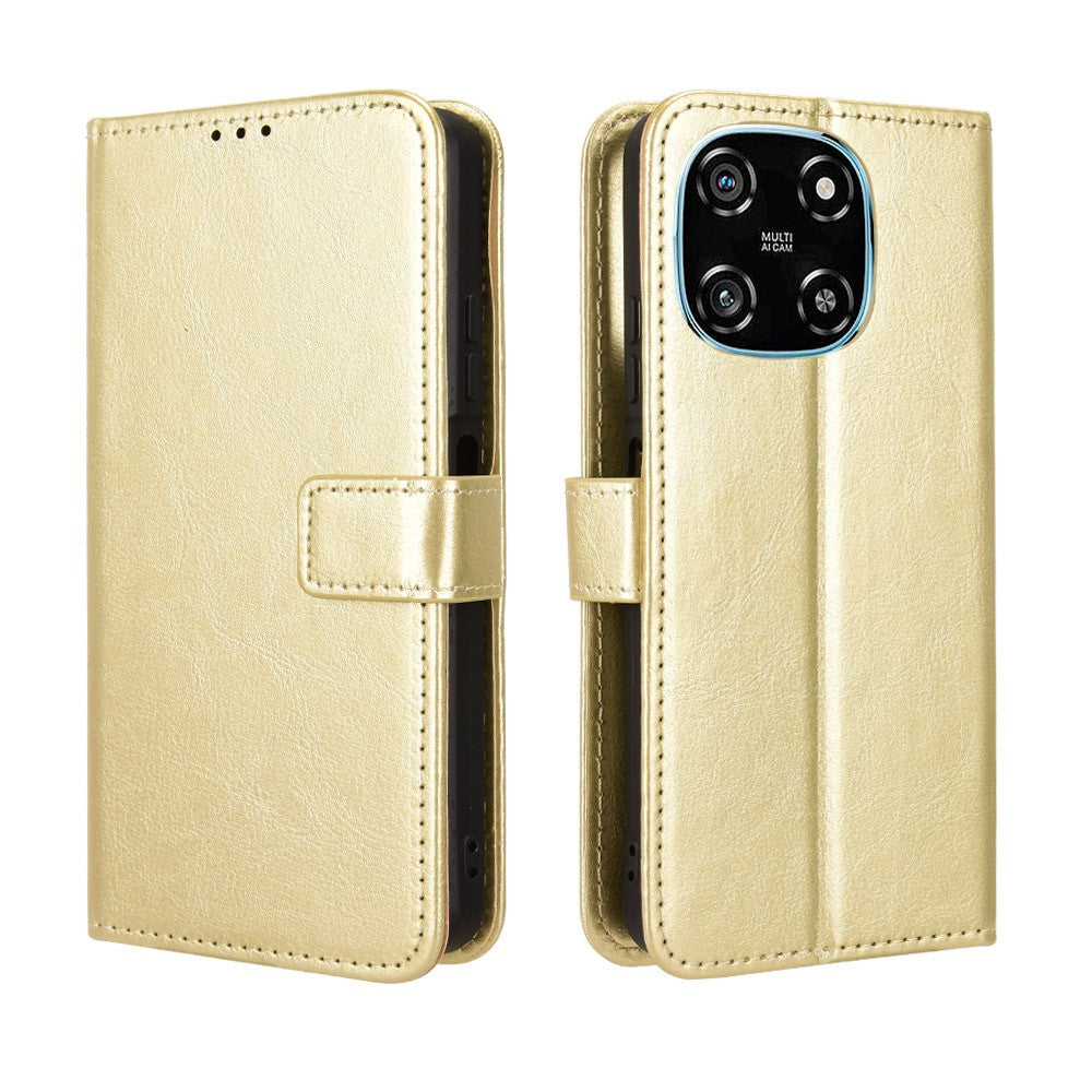 For Blackview Color 6 PU Leather Case with Strap Crazy Horse Texture Phone Wallet Cover
