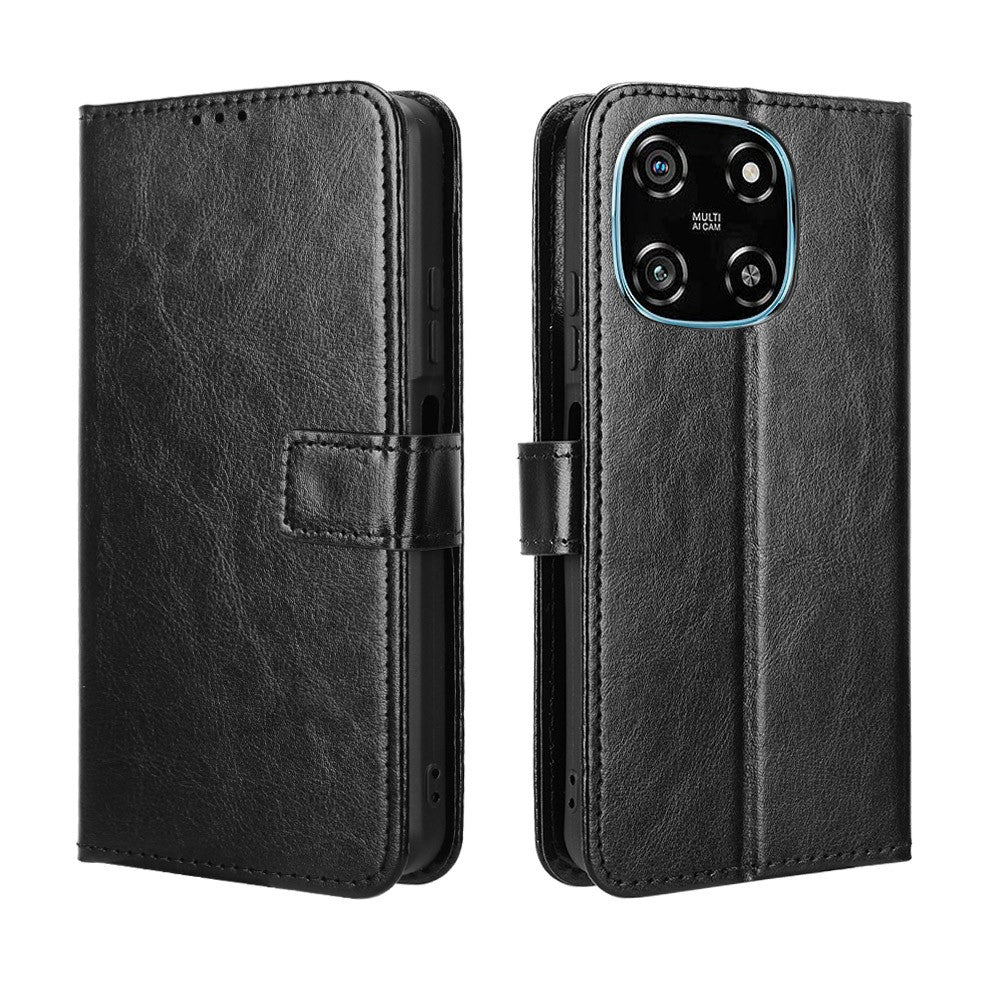 For Blackview Color 6 PU Leather Case with Strap Crazy Horse Texture Phone Wallet Cover
