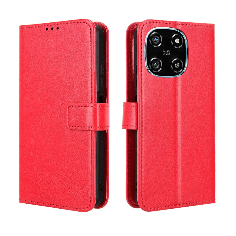 For Blackview Color 6 PU Leather Case with Strap Crazy Horse Texture Phone Wallet Cover