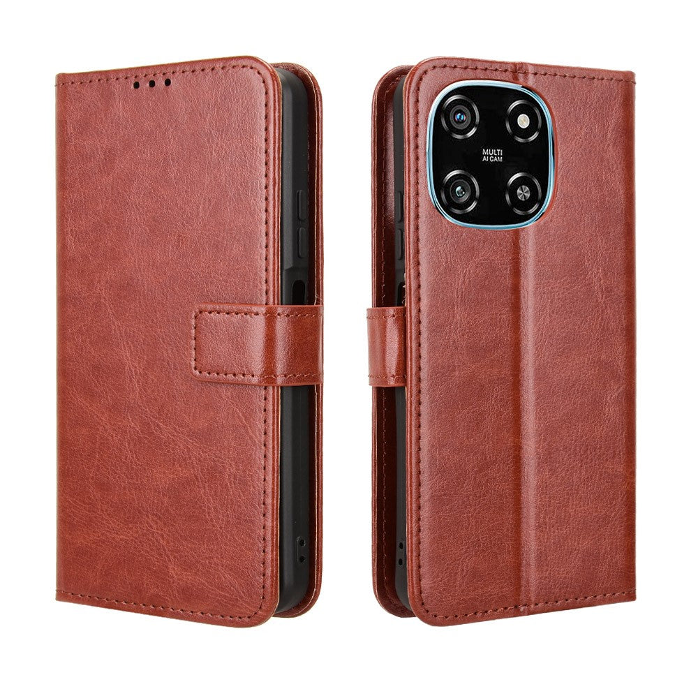 For Blackview Color 6 PU Leather Case with Strap Crazy Horse Texture Phone Wallet Cover