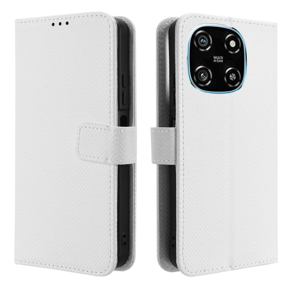 For Blackview Color 6 Leather Wallet Case with Strap Diamond Texture Phone Cover