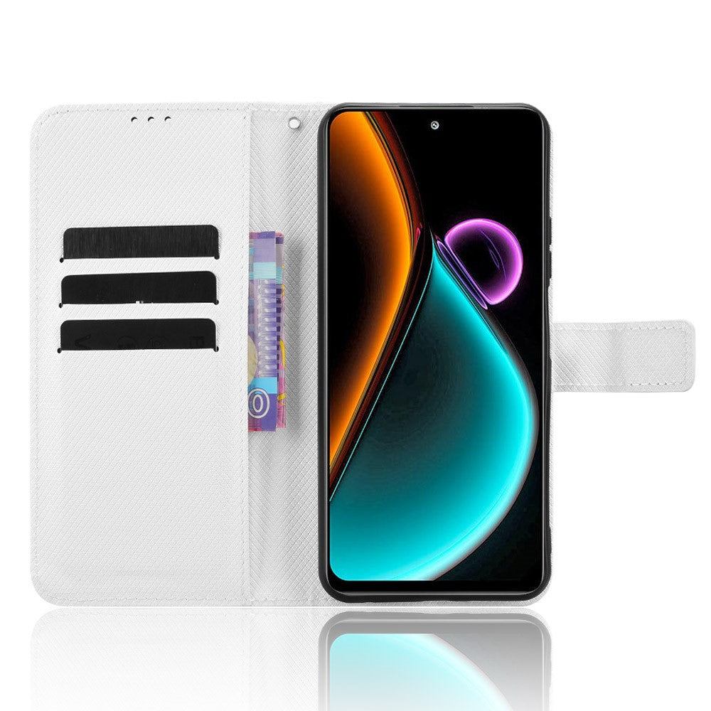 For Blackview Color 6 Leather Wallet Case with Strap Diamond Texture Phone Cover