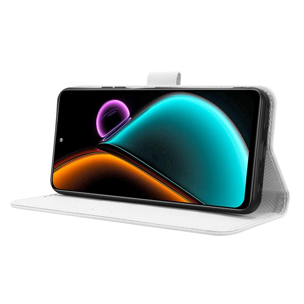 For Blackview Color 6 Leather Wallet Case with Strap Diamond Texture Phone Cover