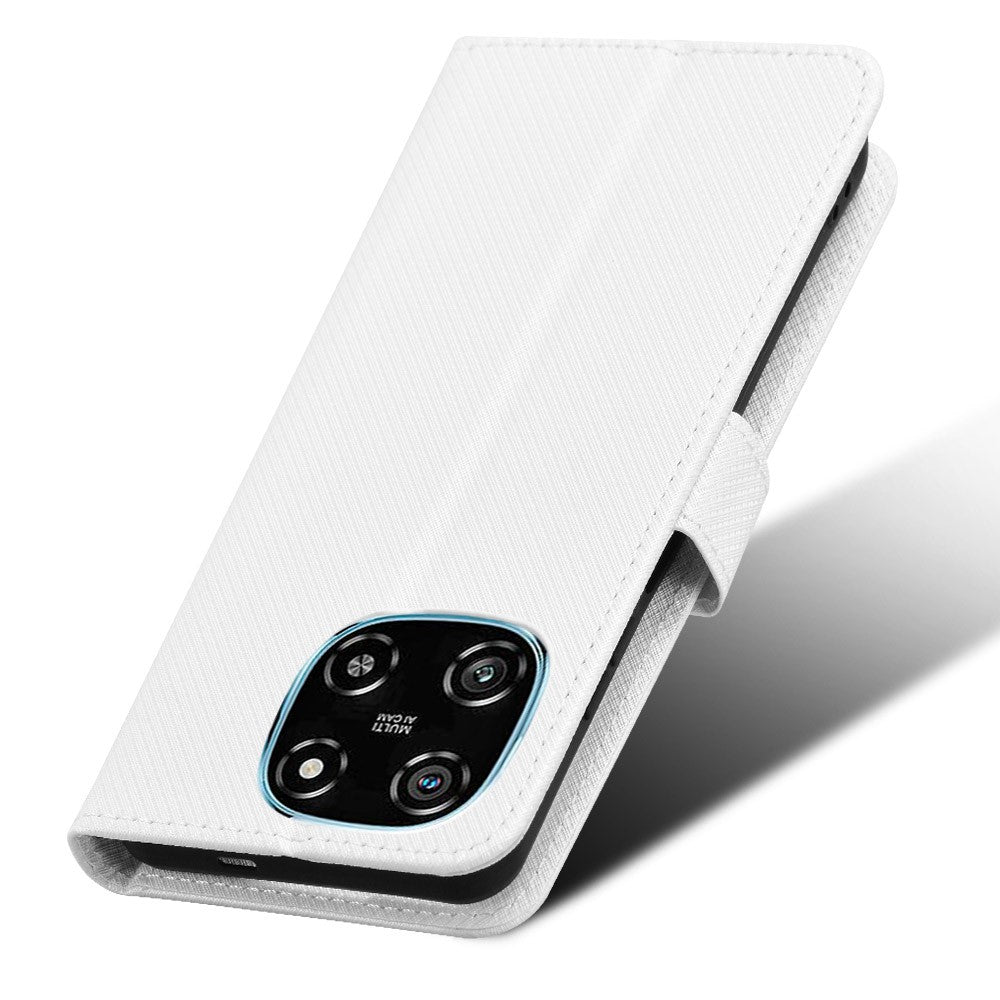 For Blackview Color 6 Leather Wallet Case with Strap Diamond Texture Phone Cover