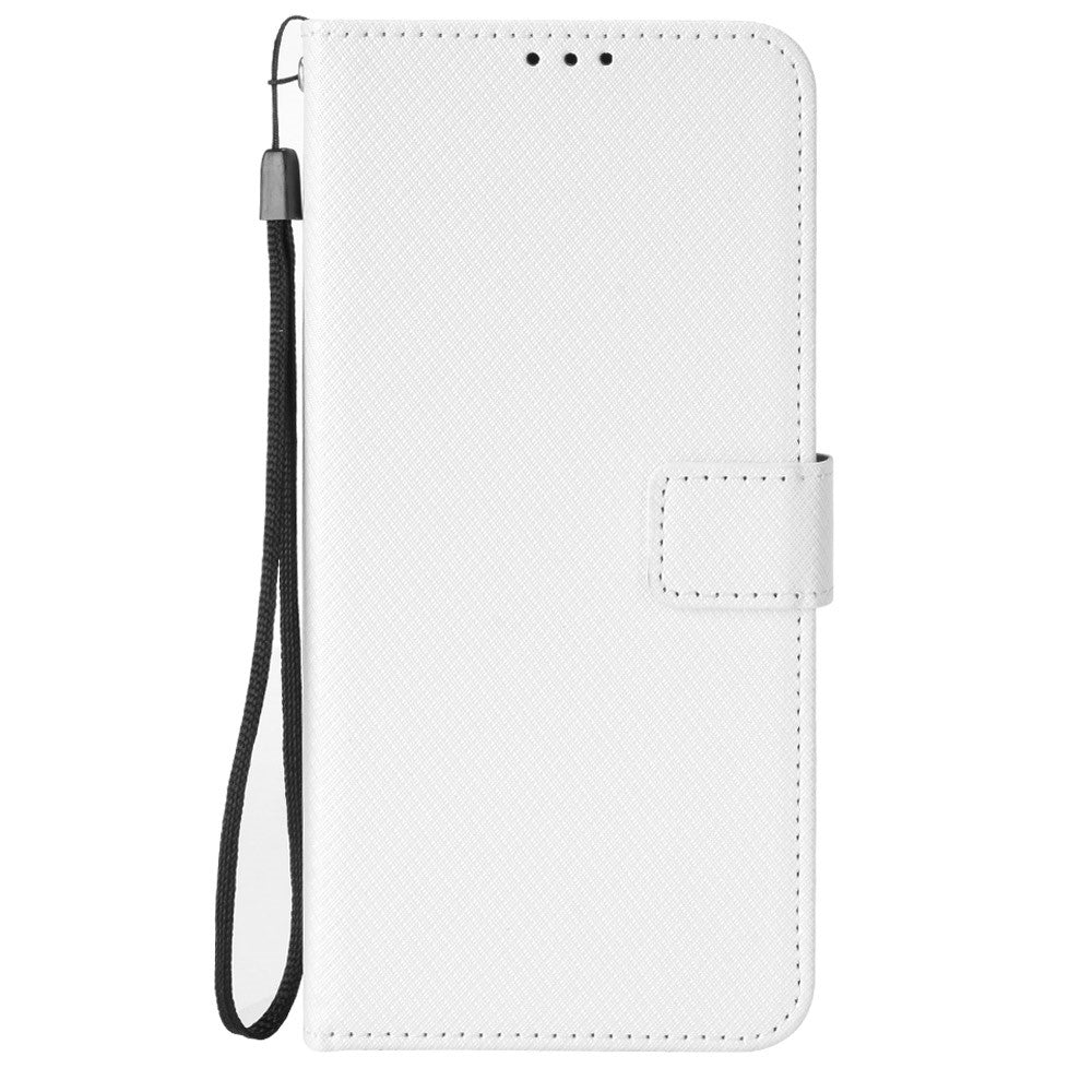 For Blackview Color 6 Leather Wallet Case with Strap Diamond Texture Phone Cover