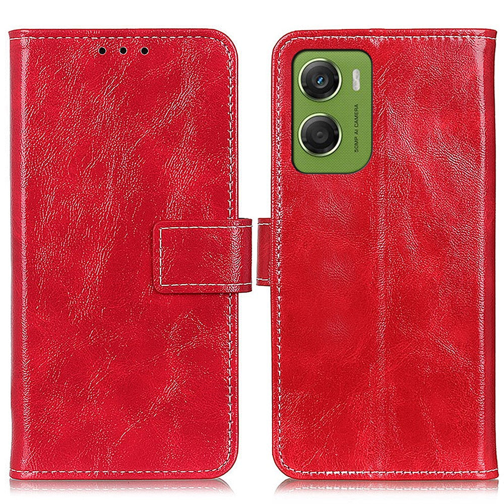 For Motorola Moto G06 4G Case Wallet Leather Phone Cover Crazy Horse Texture