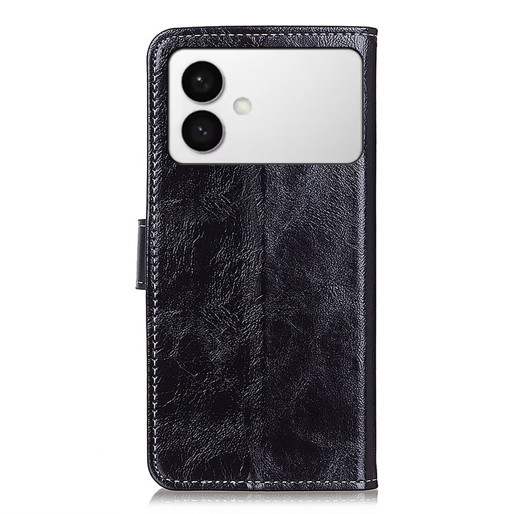 For Samsung Galaxy S26 Edge Case Wallet Leather Phone Cover Crazy Horse Texture