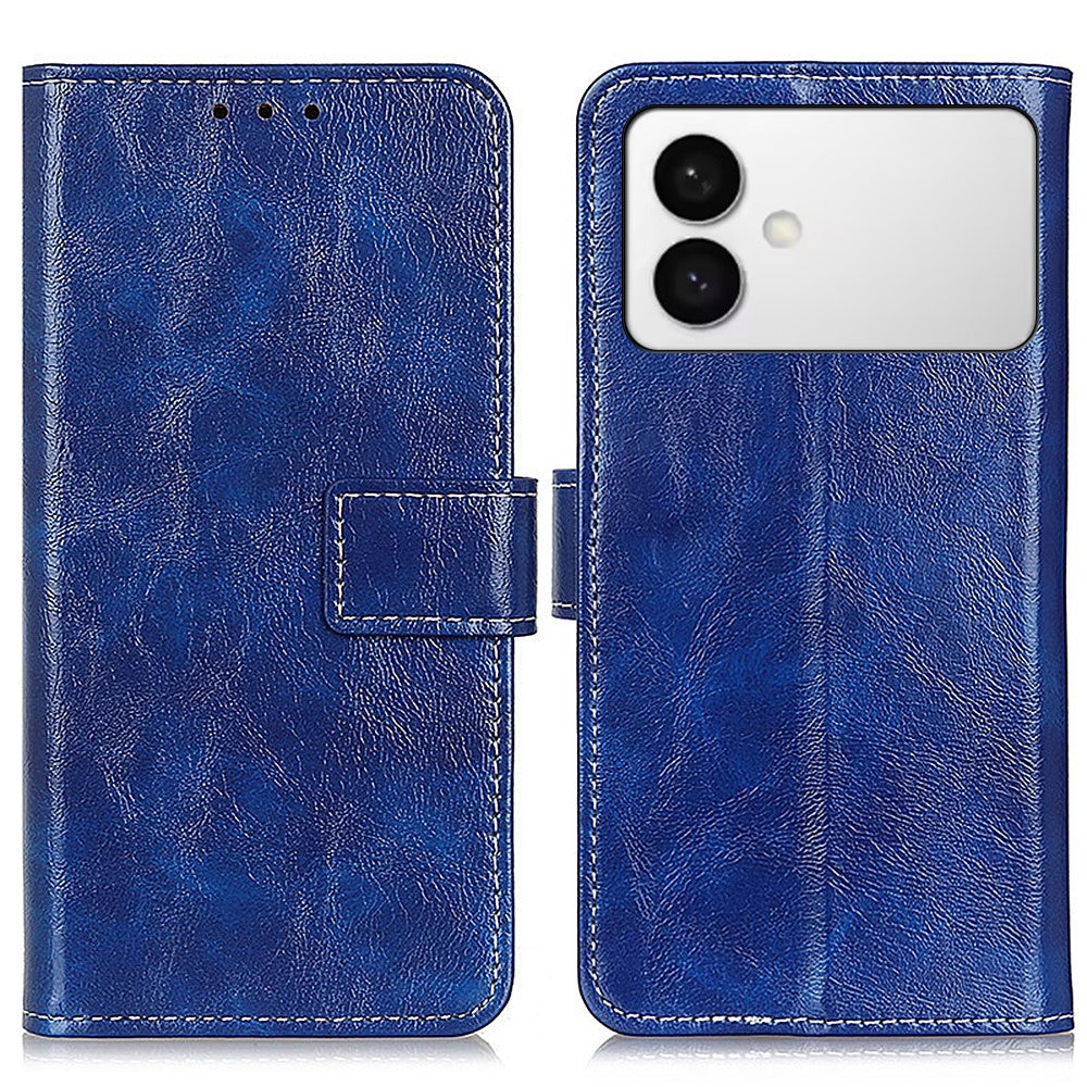 For Samsung Galaxy S26 Edge Case Wallet Leather Phone Cover Crazy Horse Texture