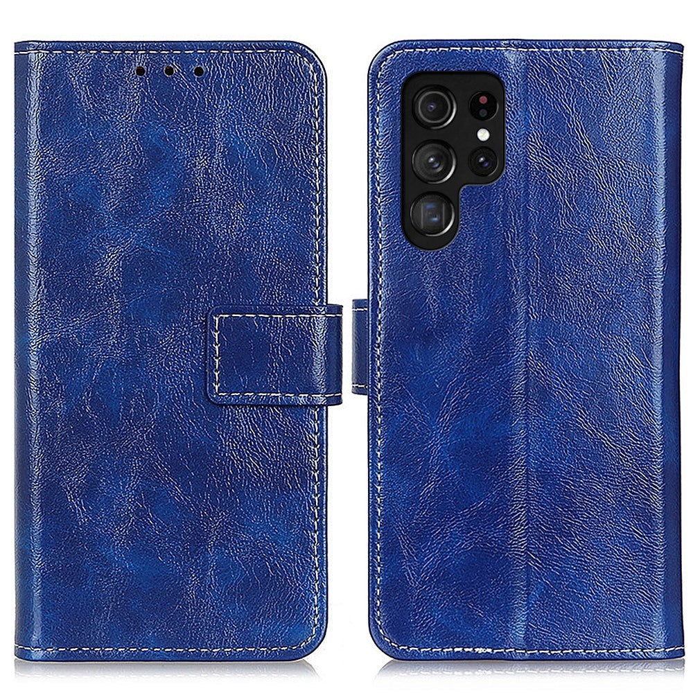 For Samsung Galaxy S26 Ultra Case Wallet Leather Phone Cover Crazy Horse Texture