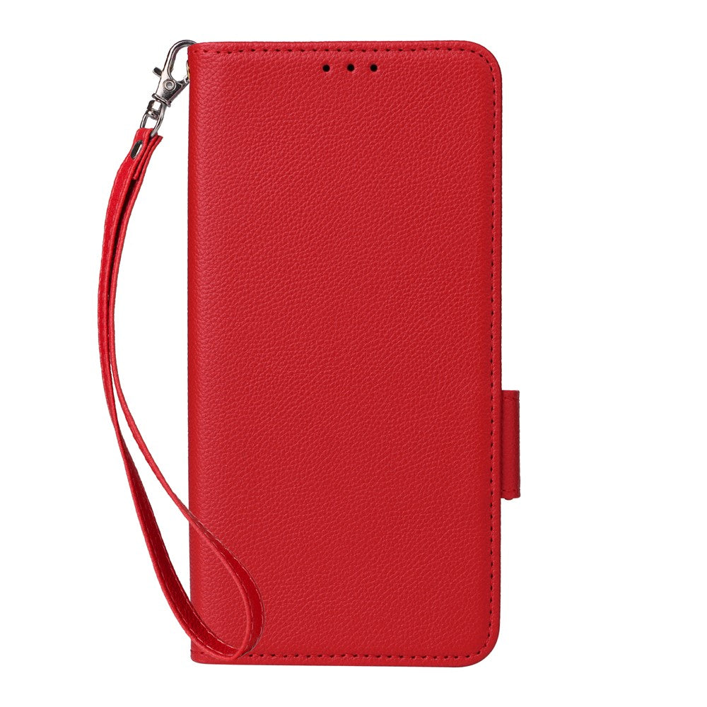 For Samsung Galaxy S26 Ultra Case Litchi Texture Wallet Leather Phone Cover with Wrist Strap