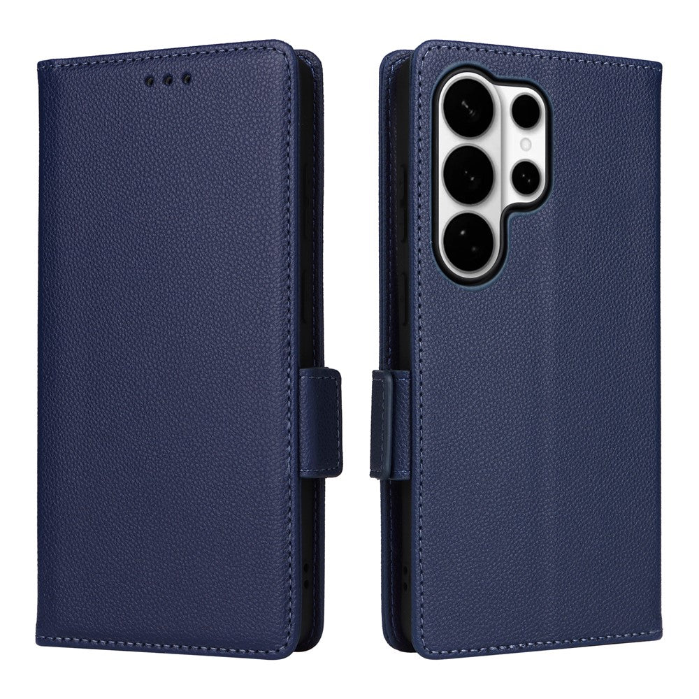 For Samsung Galaxy S26 Ultra Case Litchi Texture Wallet Leather Phone Cover with Wrist Strap