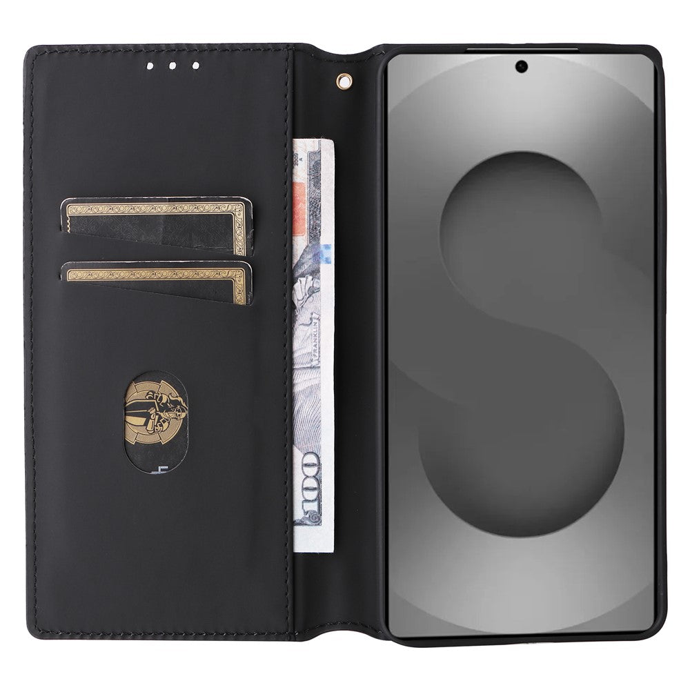 For Samsung Galaxy S26 Ultra Case Wallet Rhombus Imprinted Leather Phone Cover