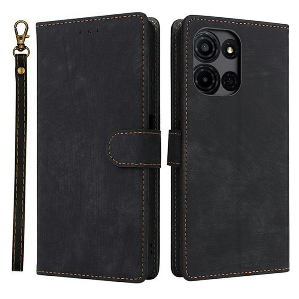 For TCL K33 5G / K32 5G Case Wallet RFID Blocking PU Leather Phone Cover Stand with Strap