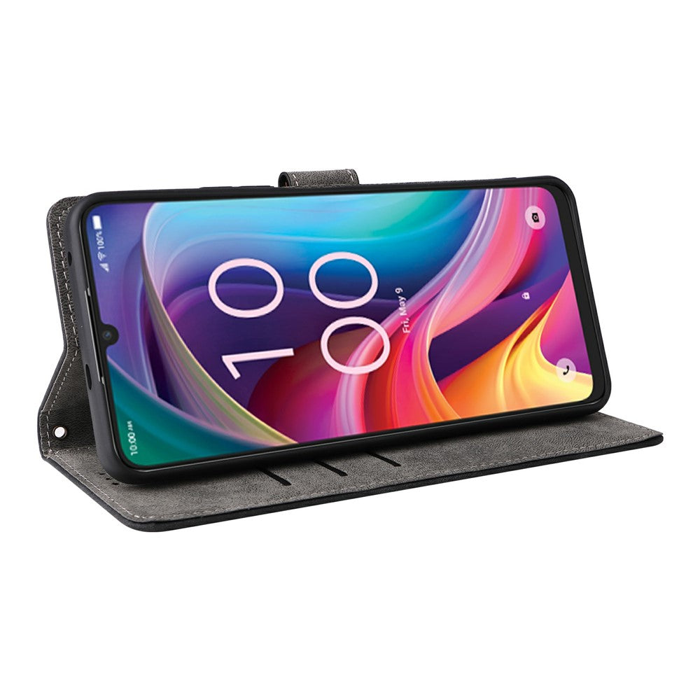 For TCL K33 5G / K32 5G Case Wallet RFID Blocking PU Leather Phone Cover Stand with Strap