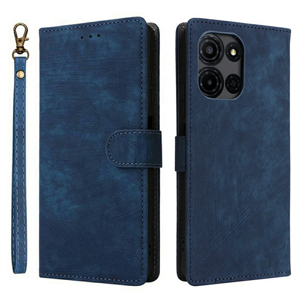 For TCL K33 5G / K32 5G Case Wallet RFID Blocking PU Leather Phone Cover Stand with Strap