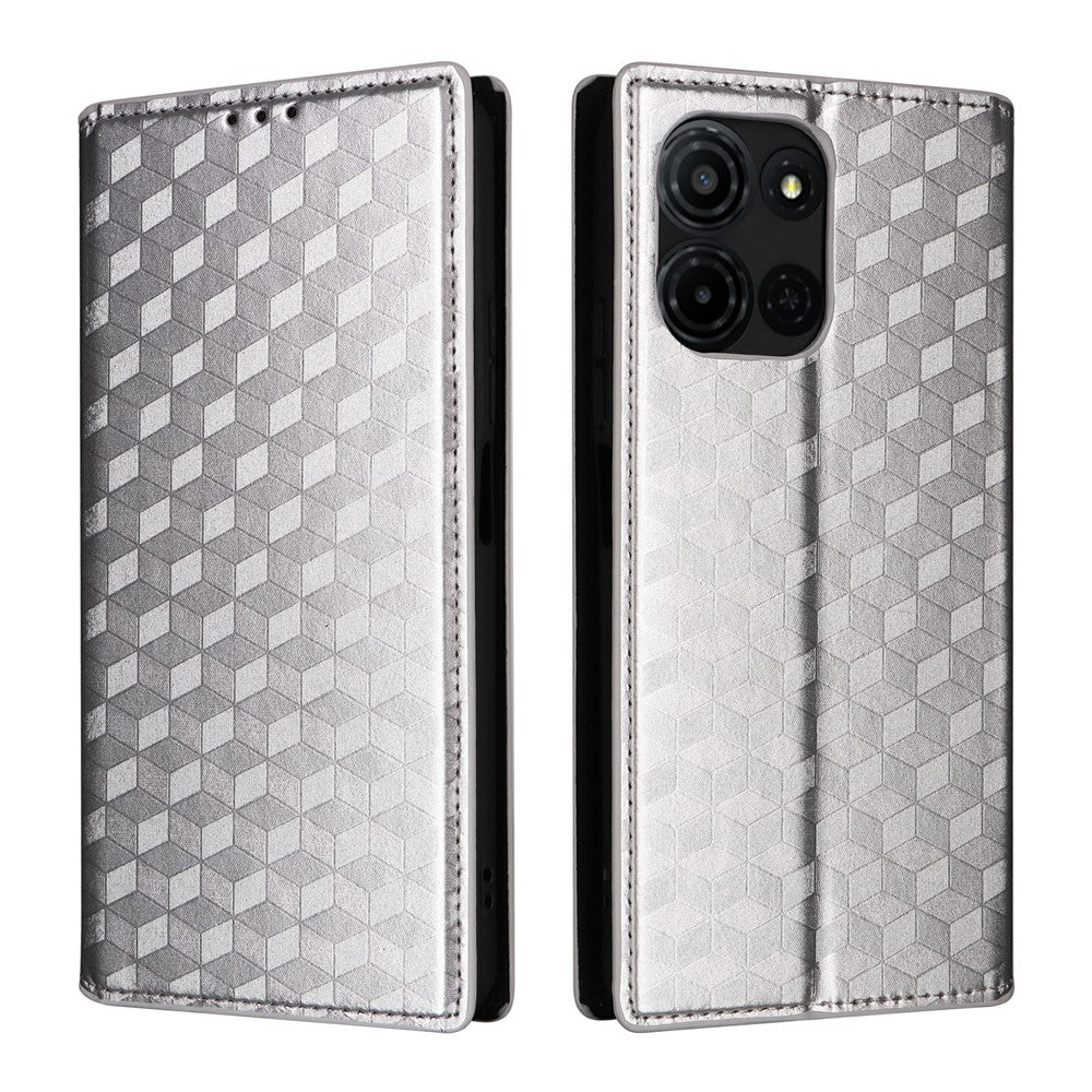 For TCL K33 5G / K32 5G Case Wallet Rhombus Imprinted Leather Phone Cover