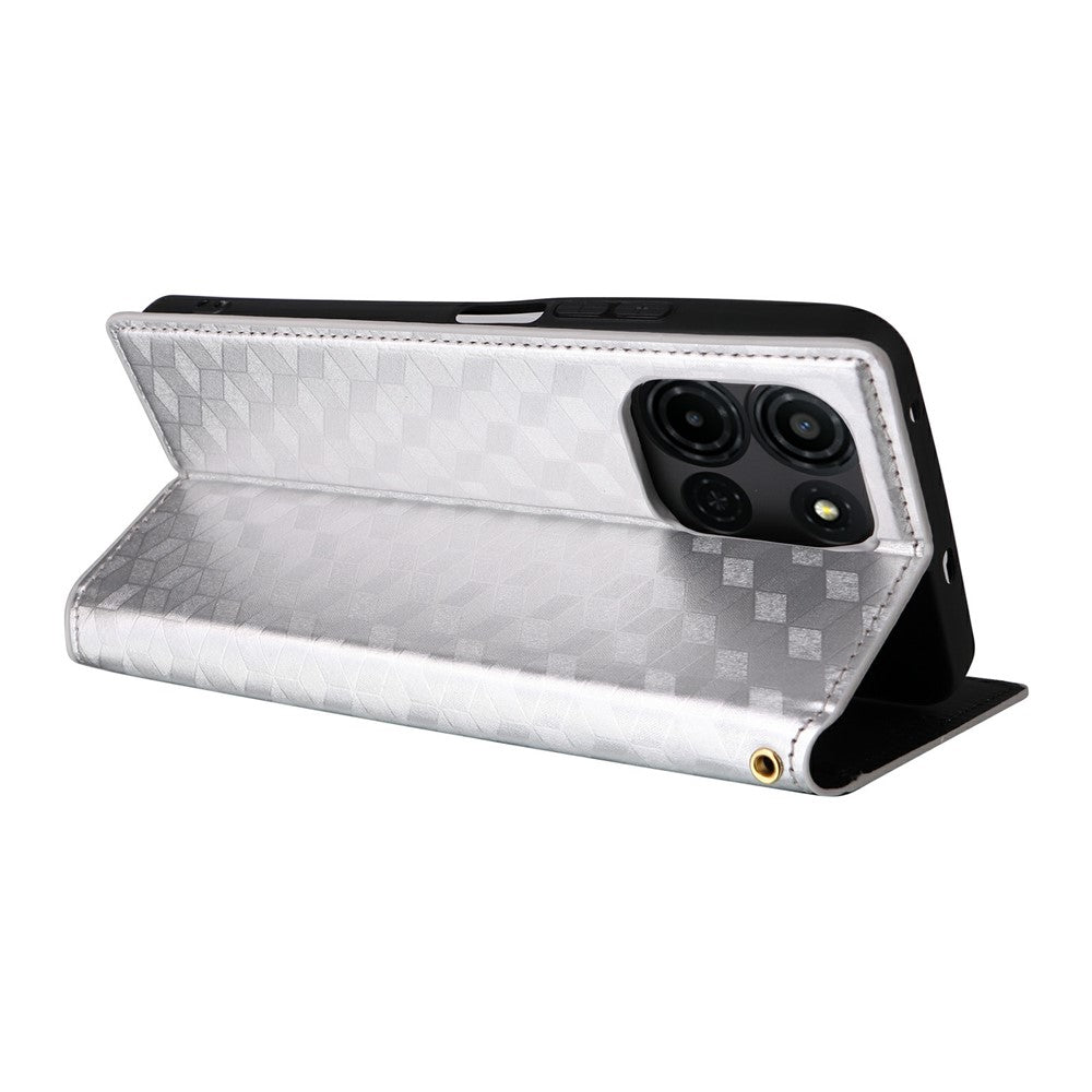 For TCL K33 5G / K32 5G Case Wallet Rhombus Imprinted Leather Phone Cover