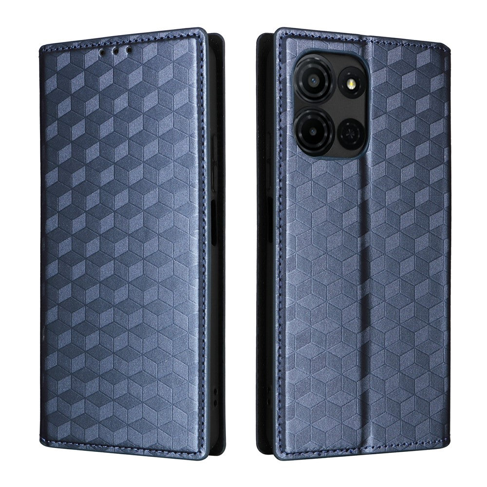 For TCL K33 5G / K32 5G Case Wallet Rhombus Imprinted Leather Phone Cover