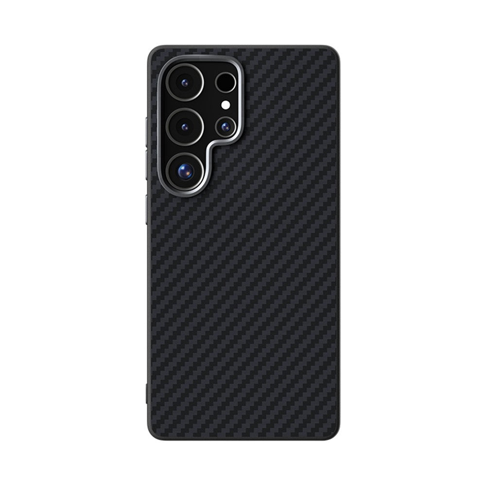 ABEEL For Samsung Galaxy S24 Ultra Case Compatible with MagSafe Carbon Fiber Texture Back Cover