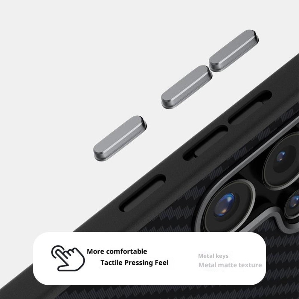 ABEEL For Samsung Galaxy S24 Ultra Case Compatible with MagSafe Carbon Fiber Texture Back Cover