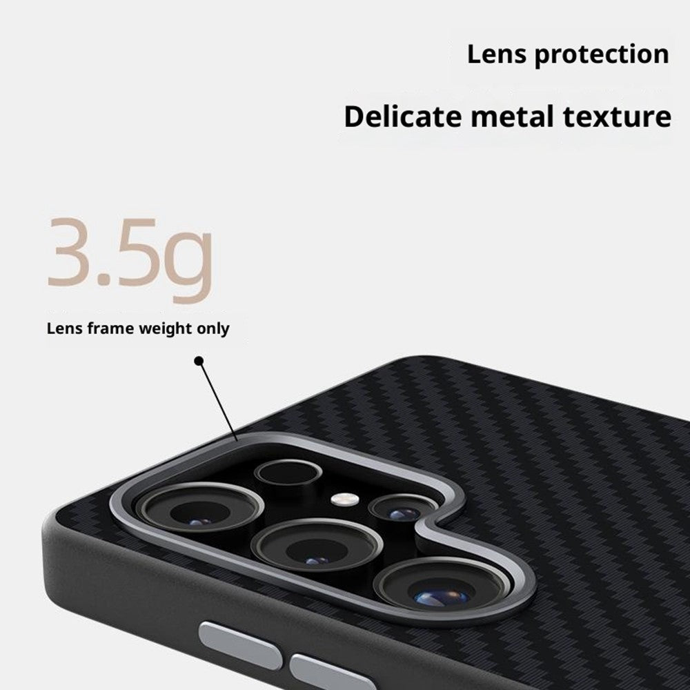 ABEEL For Samsung Galaxy S24 Ultra Case Compatible with MagSafe Carbon Fiber Texture Back Cover