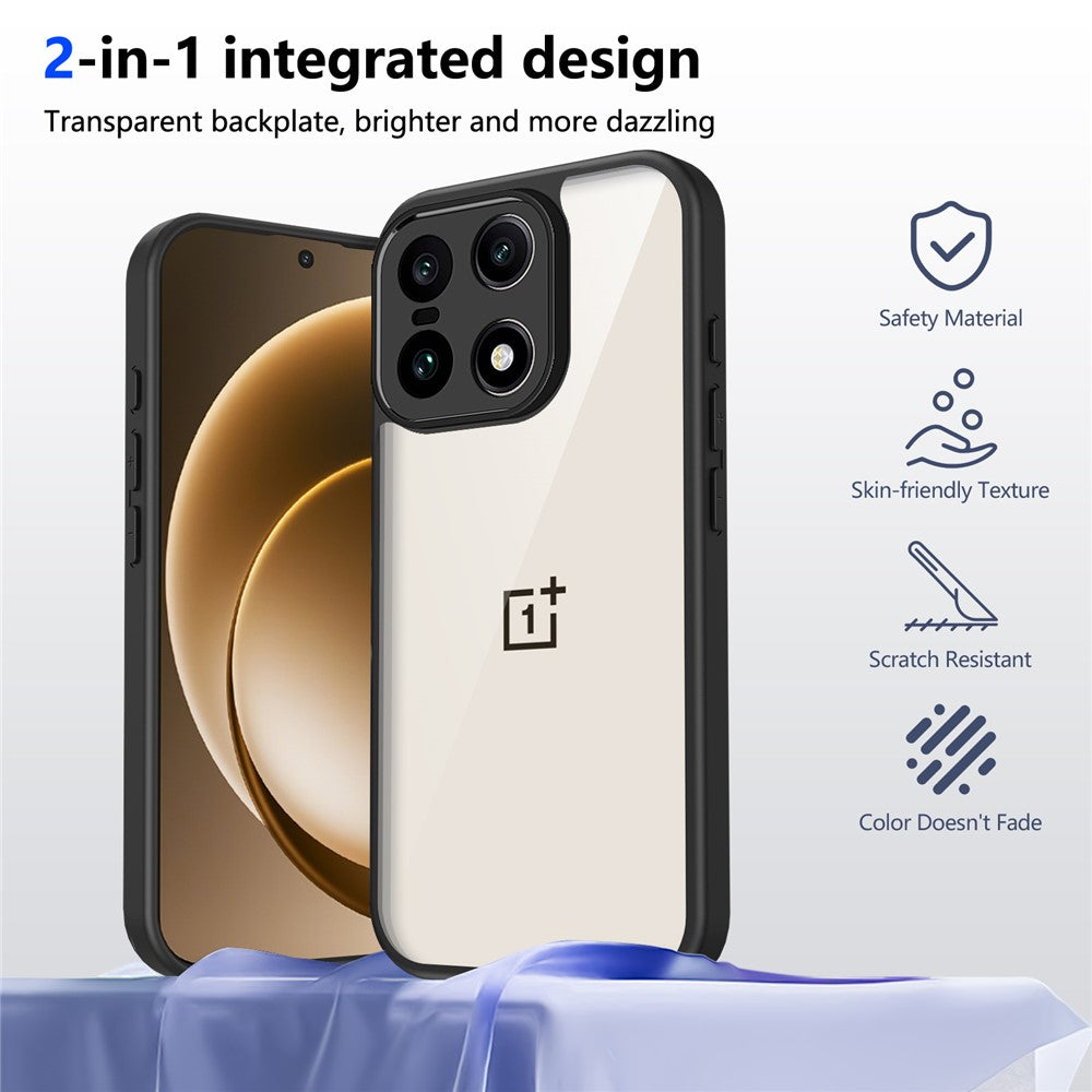 For OnePlus 15 5G Case Matte Skin Touch Clear PC + TPU Shockproof Phone Back Cover