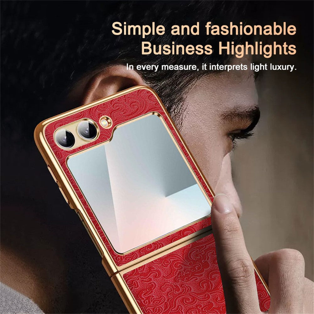 For Samsung Galaxy Z Flip7 FE 5G / Flip6 5G Case Loong Pattern Electroplated PC Folding Phone Cover