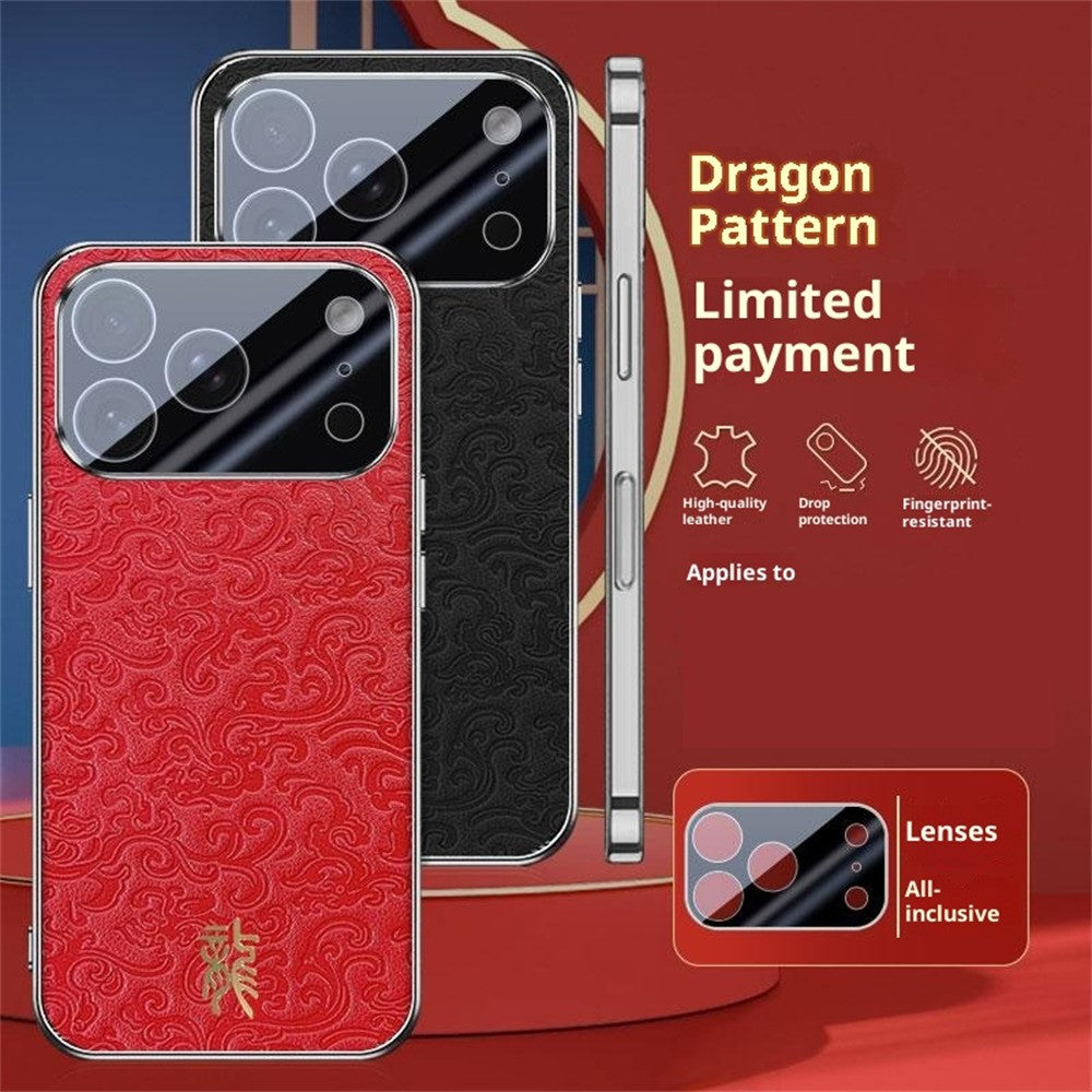 Coque pour iPhone 17 Pro, motif long, plaquée PC et TPU, antichoc