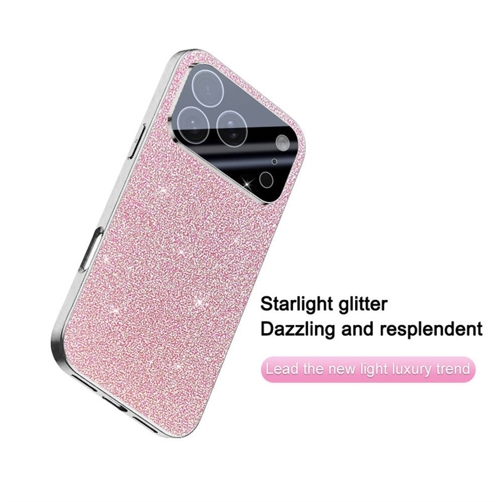 Coque pour iPhone 17 Pro à paillettes scintillantes effet étoiles, plaquée électroplaquée antichoc, en PC et TPU