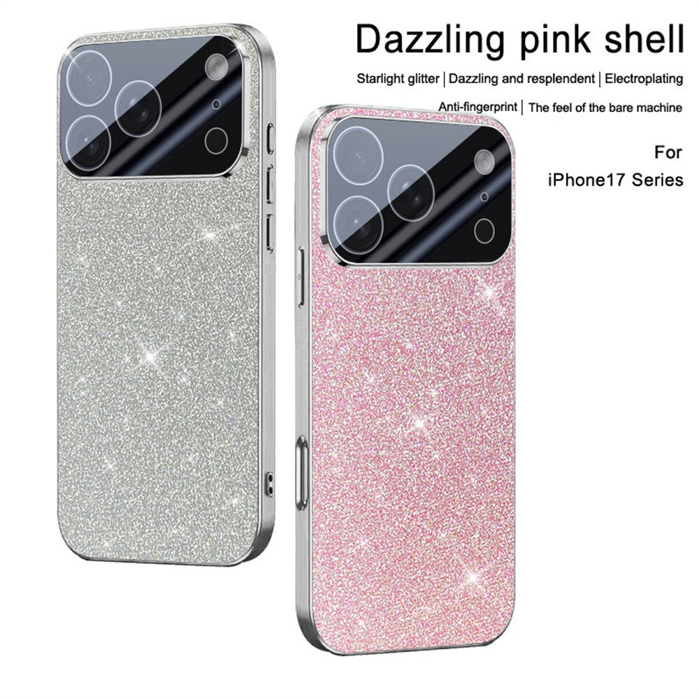 Coque pour iPhone 17 Pro à paillettes scintillantes effet étoiles, plaquée électroplaquée antichoc, en PC et TPU