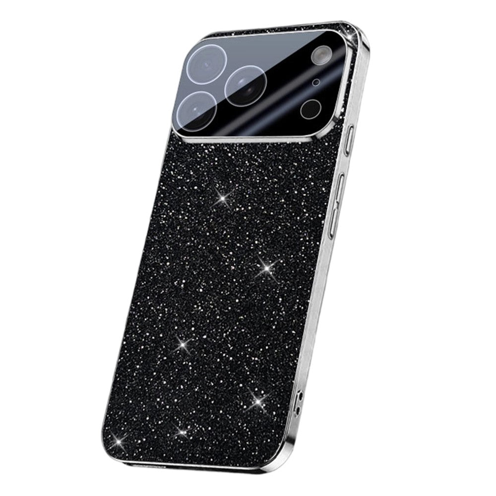 Coque pour iPhone 17 Pro à paillettes scintillantes effet étoiles, plaquée électroplaquée antichoc, en PC et TPU