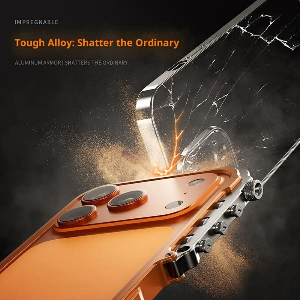 Coque de protection pour iPhone 17 Pro, cadre en alliage d'aluminium et métal