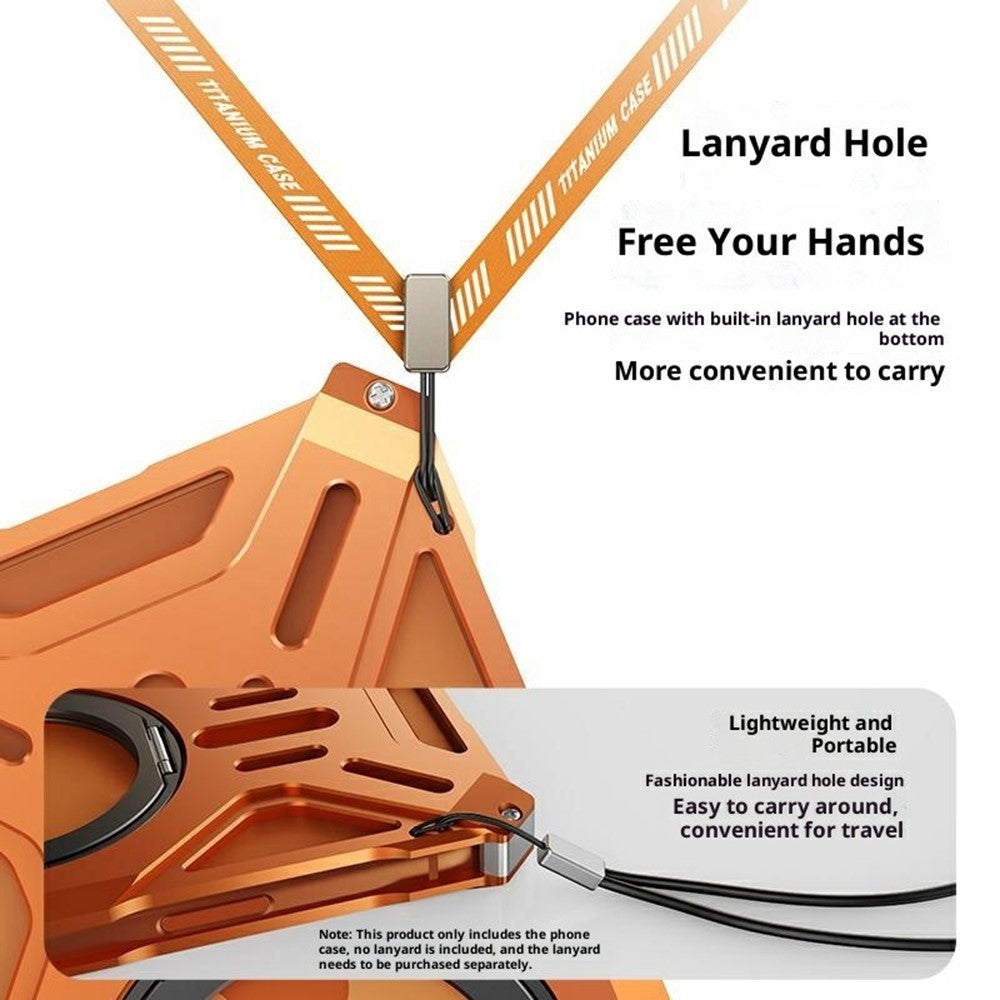 For iPhone 17 Pro Max Case Kickstand Frameless Aluminum Alloy + Silicone Phone Bumper Cover