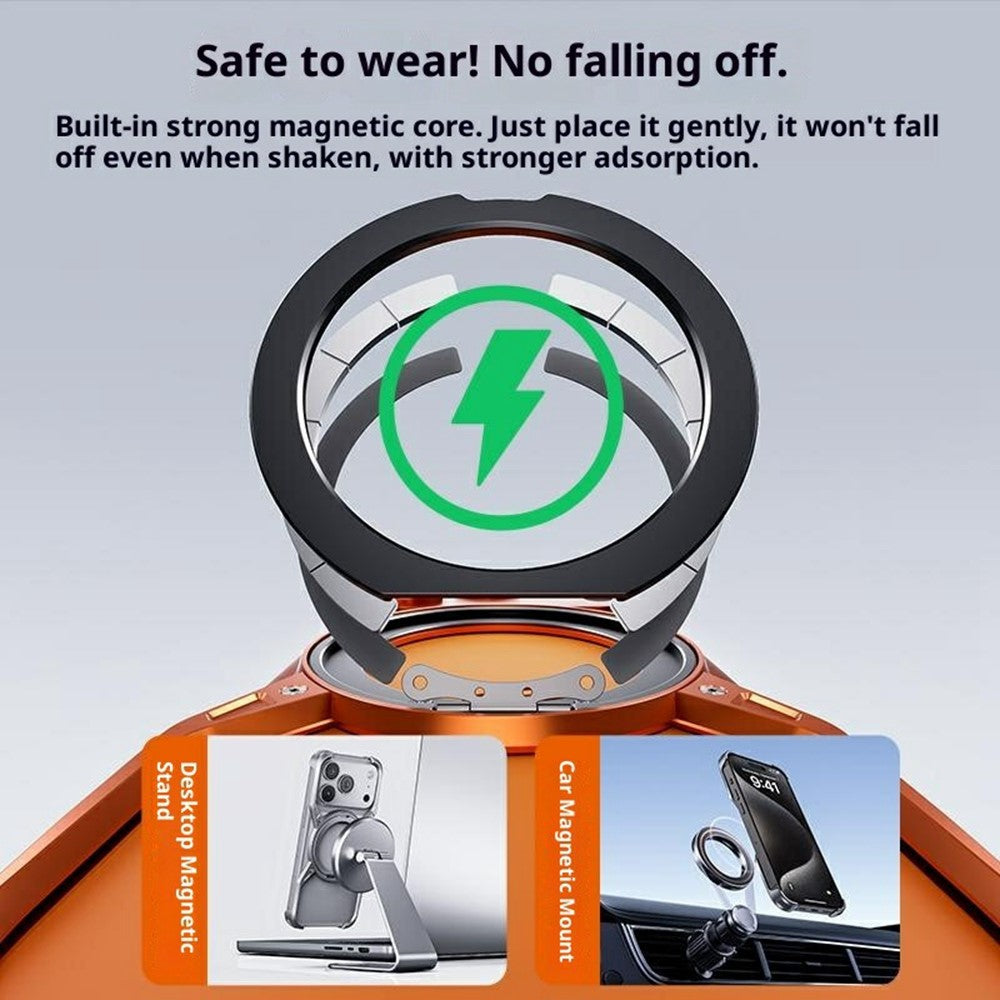 Coque de protection pour iPhone 17 Pro avec béquille intégrée et sans cadre, en alliage d'aluminium.