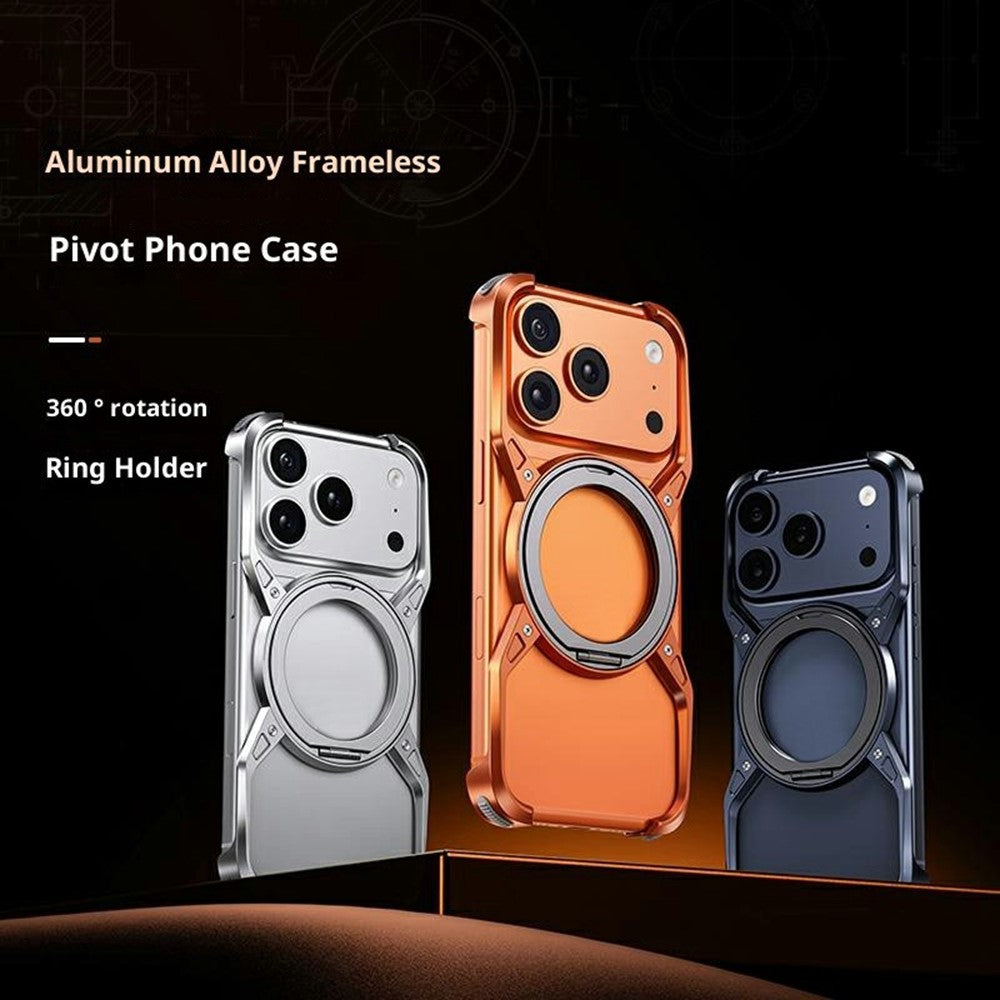 For iPhone 17 Pro Max Case Kickstand Frameless Aluminum Alloy Bumper Phone Cover