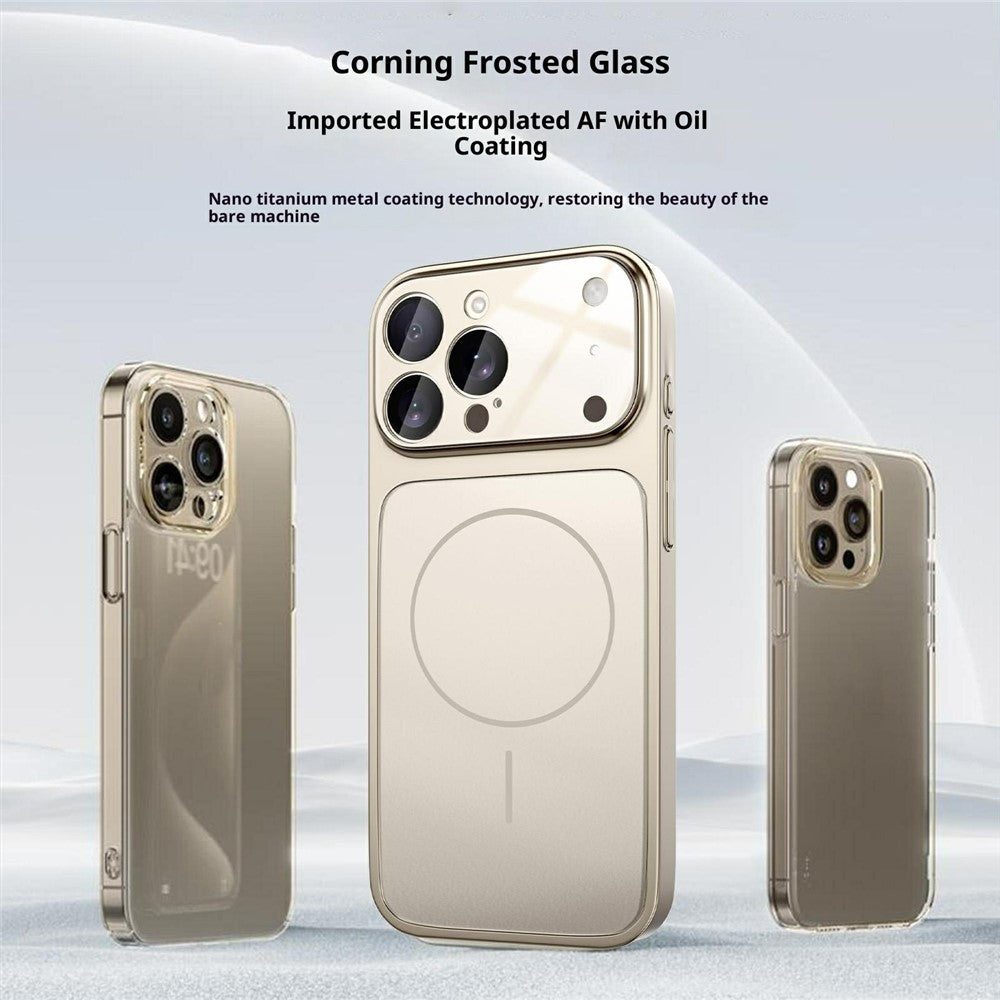For iPhone 17 Pro Max Magnetic Case Ultra Thin PC Phone Cover with Matte Corning Gorilla Glass Lens Protector