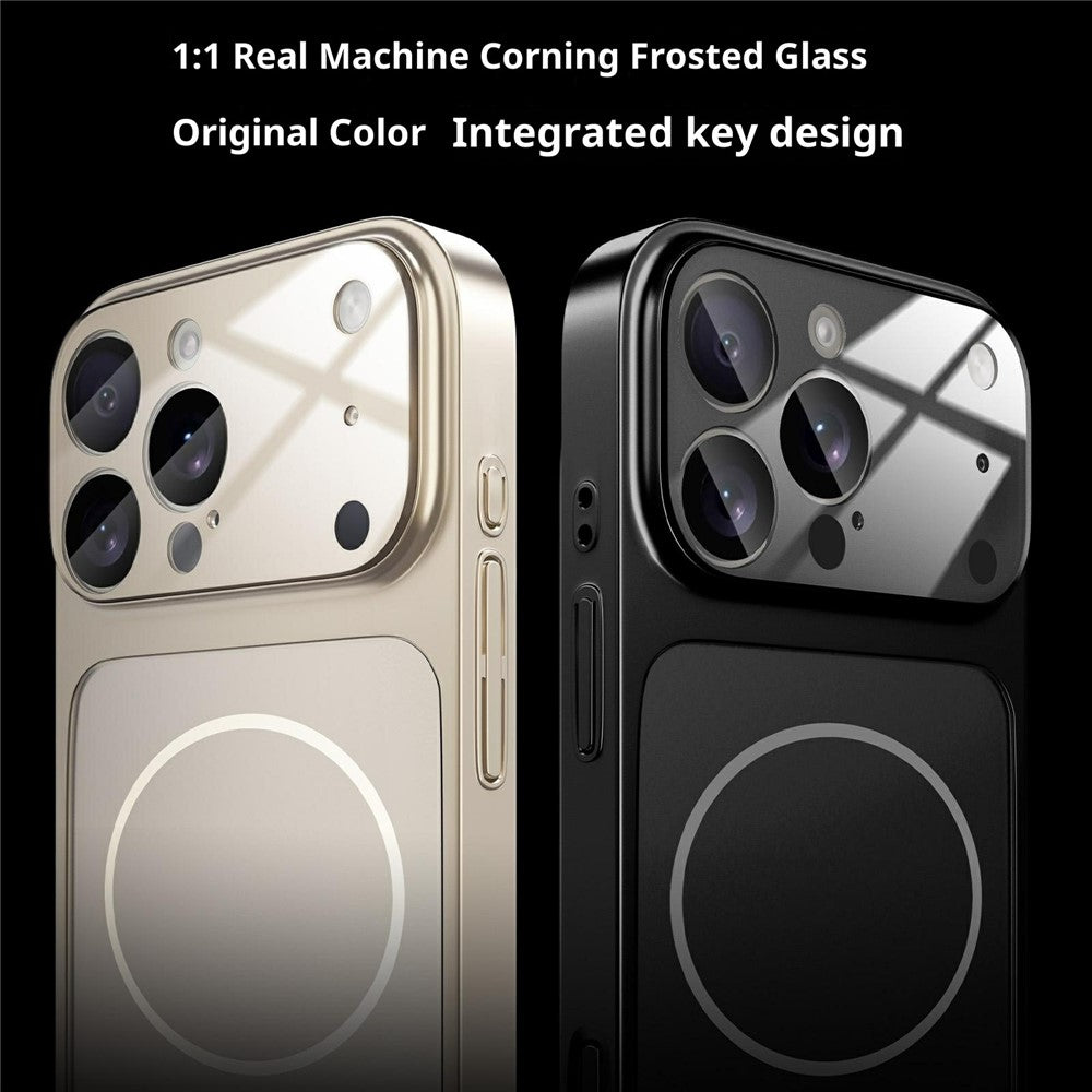 For iPhone 17 Pro Max Magnetic Case Ultra Thin PC Phone Cover with Matte Corning Gorilla Glass Lens Protector