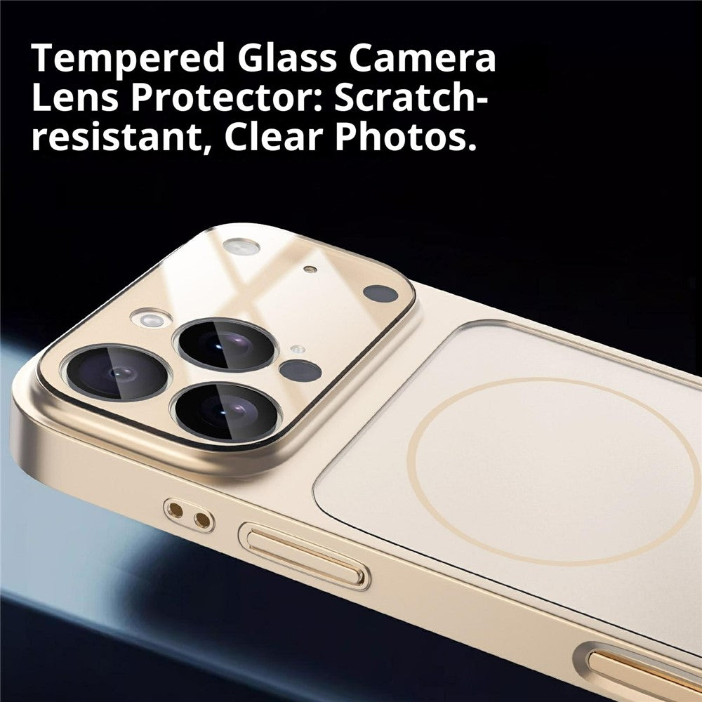 For iPhone 17 Pro Magnetic Case Ultra Thin PC Phone Cover with Matte Corning Gorilla Glass Lens Protector