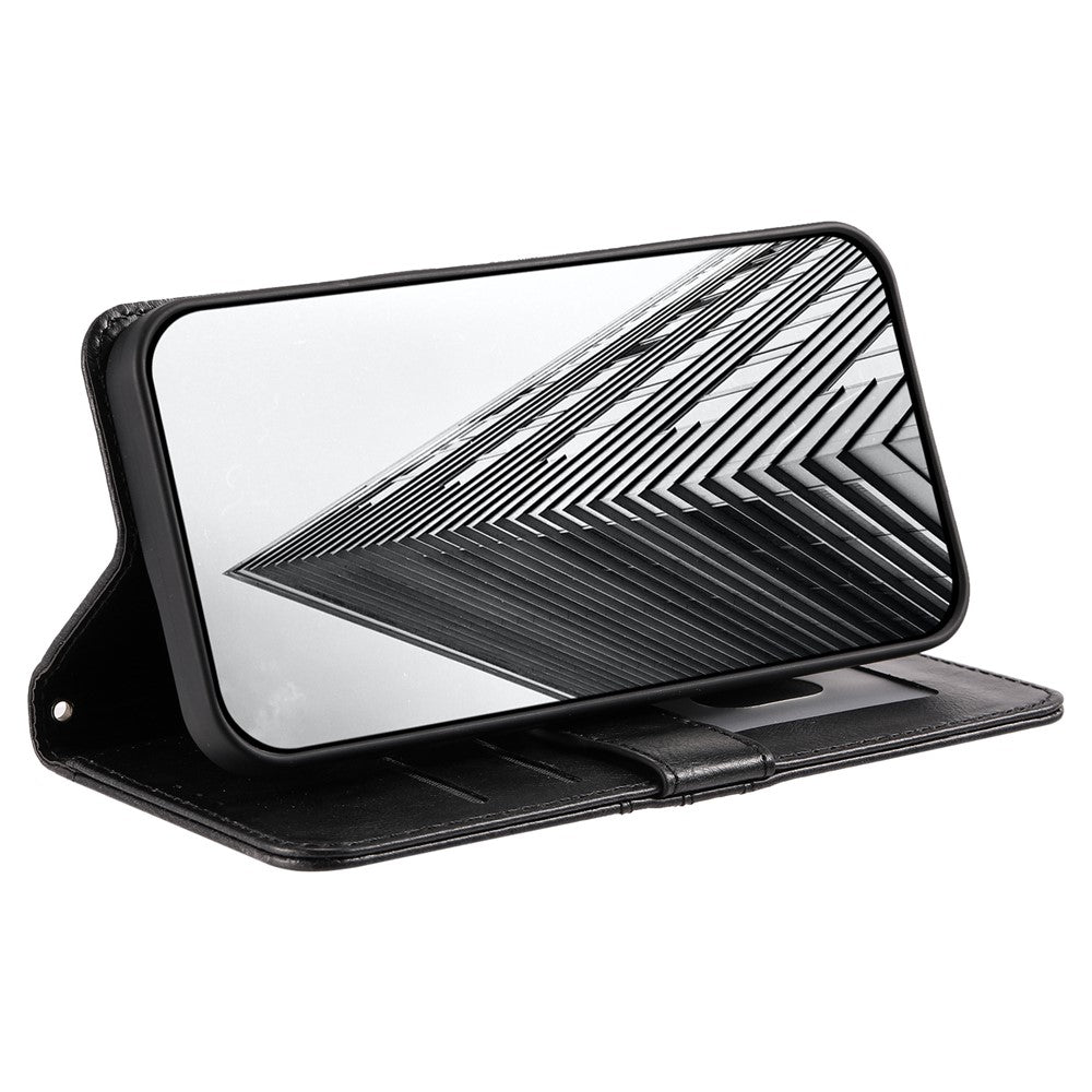 For Xiaomi 15T Pro Case 6 Card Slots PU Leather Anti-Fall Phone Cover with Wrist Strap