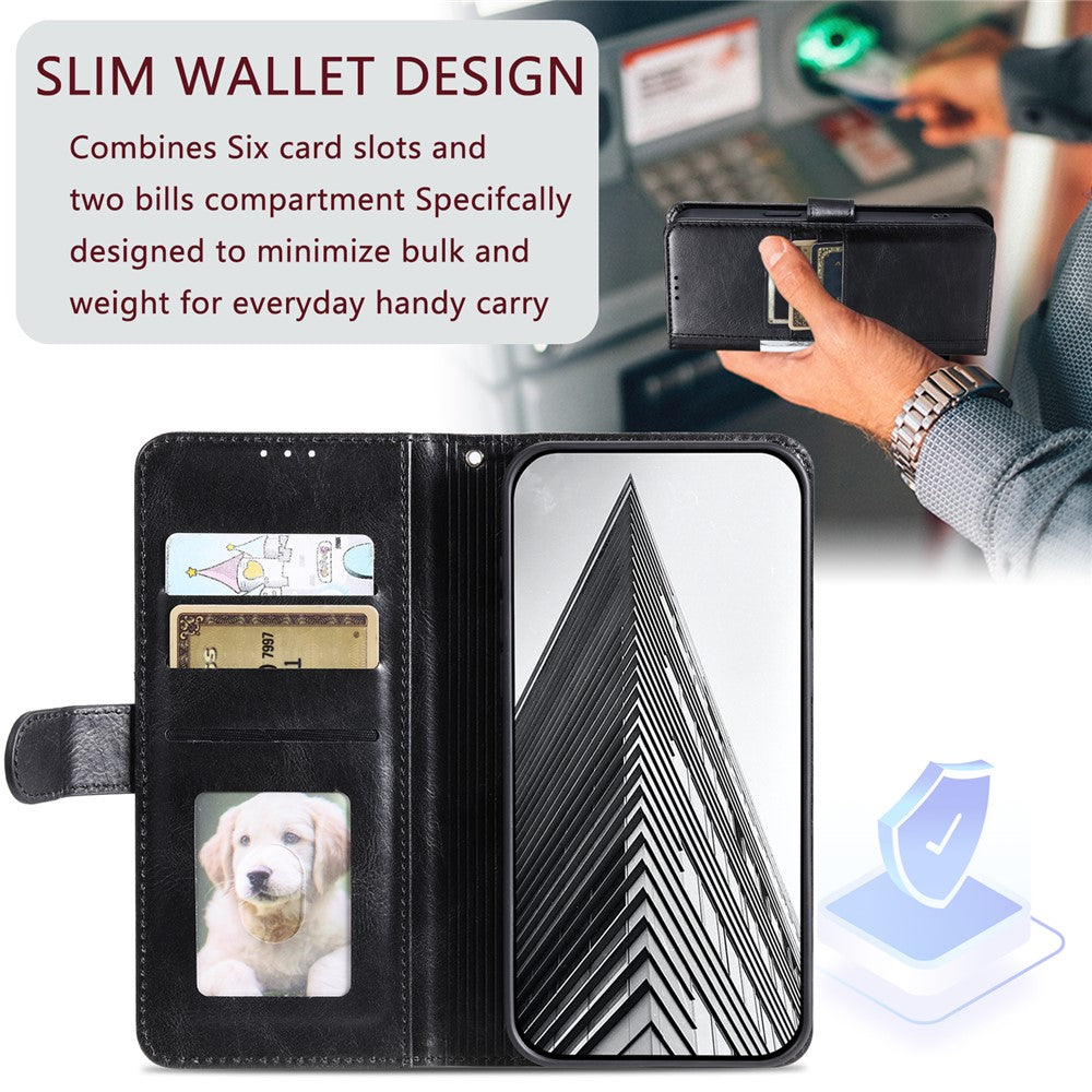 For Xiaomi 15T Pro Case 6 Card Slots PU Leather Anti-Fall Phone Cover with Wrist Strap