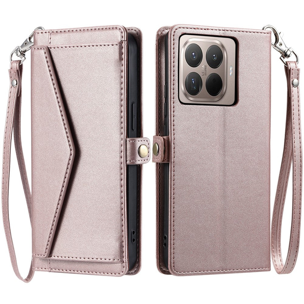 For Xiaomi 15T Pro Leather Case with Wrist Strap Wallet Stand Phone Cover