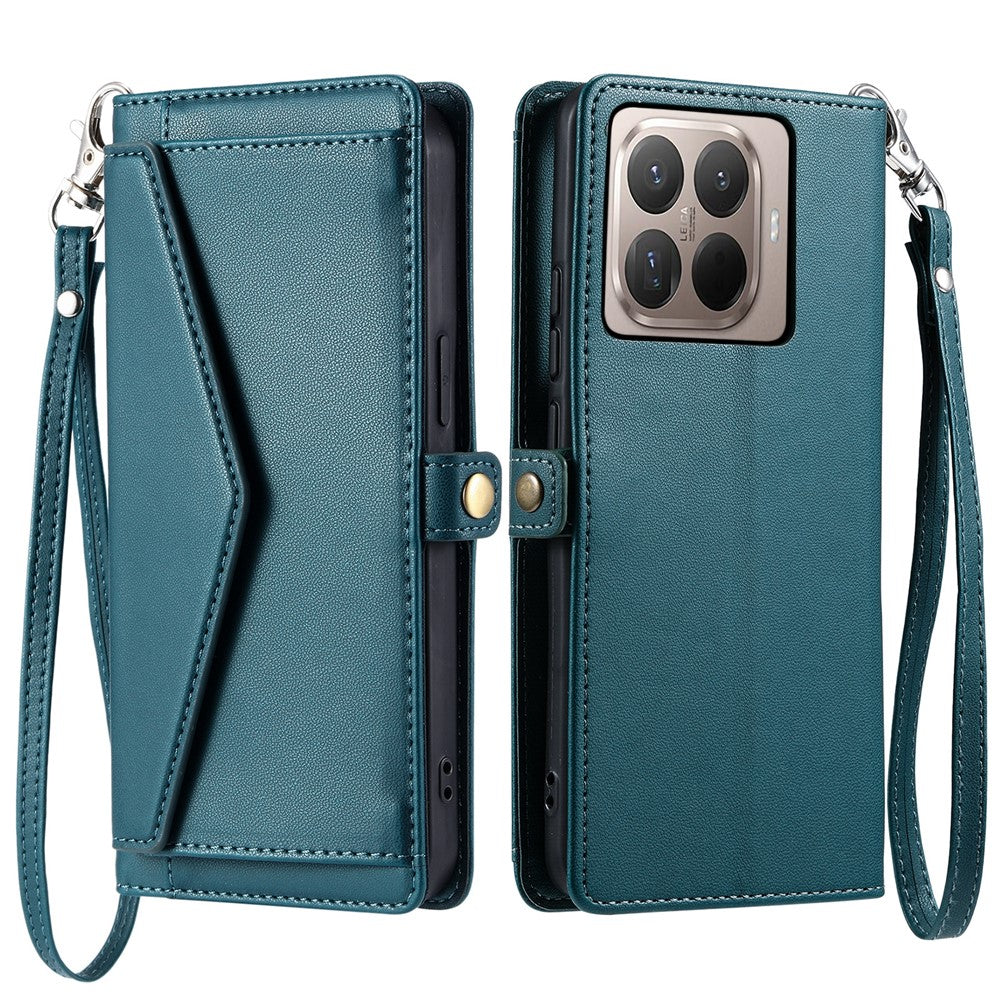 For Xiaomi 15T Pro Leather Case with Wrist Strap Wallet Stand Phone Cover