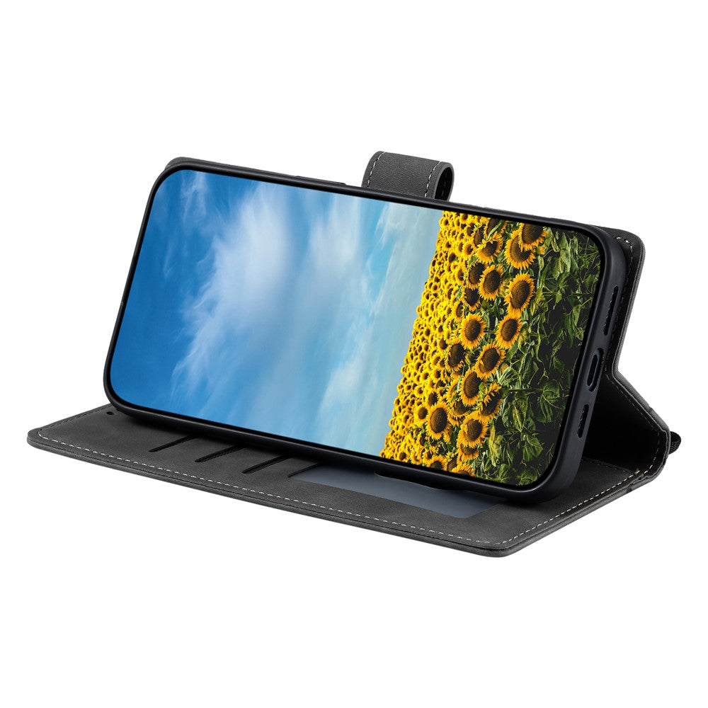 For Xiaomi 15T Pro Case Imprinted Totem Skin Feel Wallet Leather Phone Cover with Hand Strap