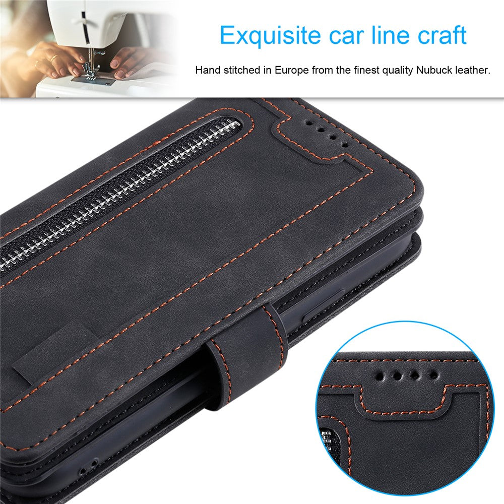For Xiaomi 15T Pro Case 9 Card Slots Zipper Wallet PU Leather Phone Cover with Wrist Strap