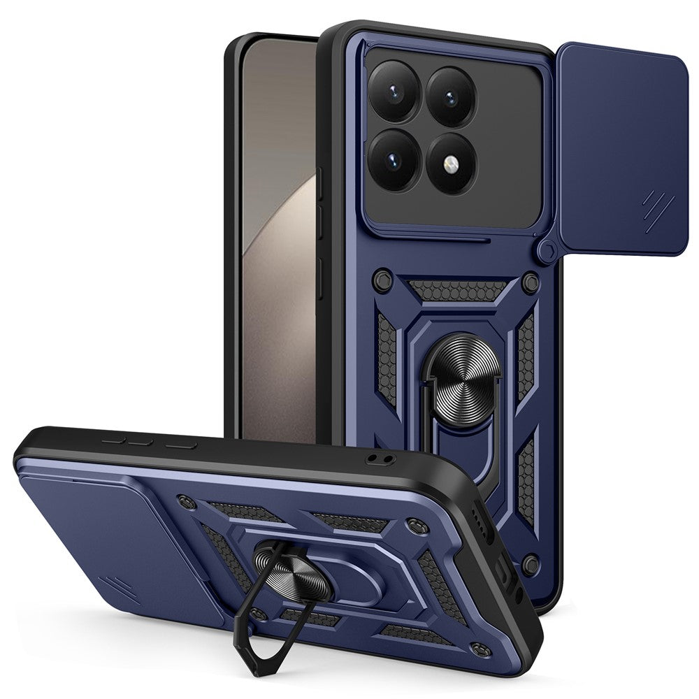 AMORUS For Xiaomi 15T Case Kickstand PC + TPU Phone Cover with Camera Lens Slider