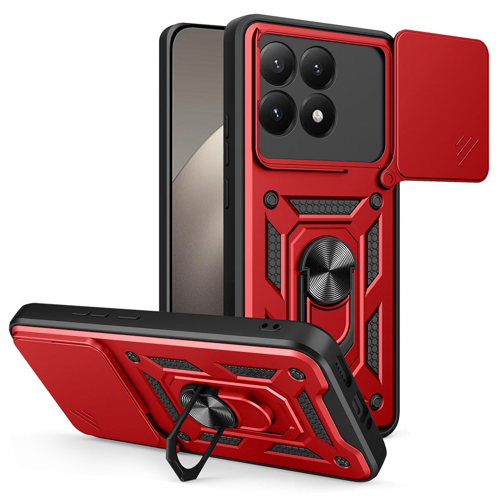 AMORUS For Xiaomi 15T Case Kickstand PC + TPU Phone Cover with Camera Lens Slider